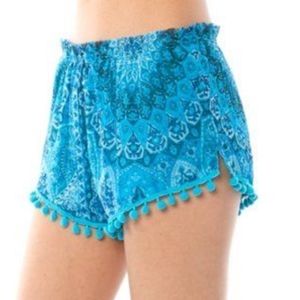 Chaser pom pom silk beach shorts